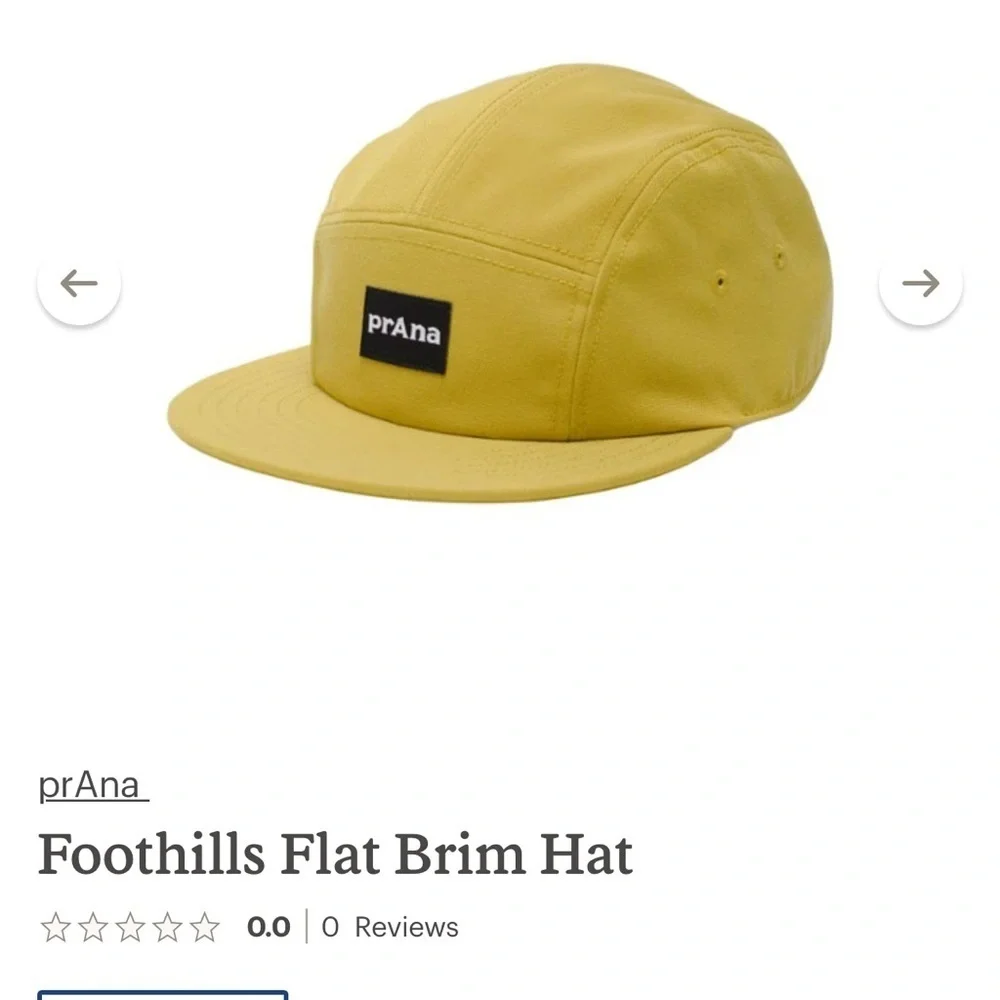 prAna NWT Foothills Flat Brim Hat in Golden Leaf